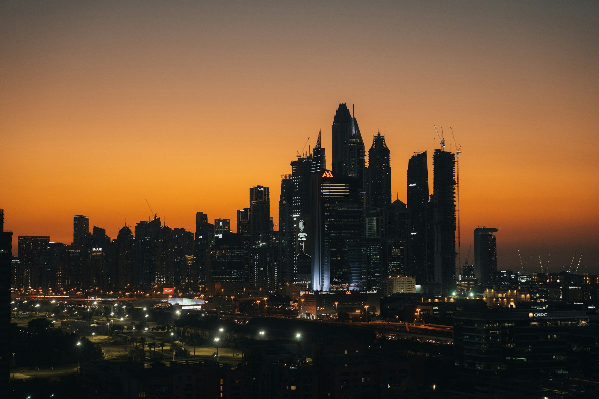 Dubai skyline at dusk